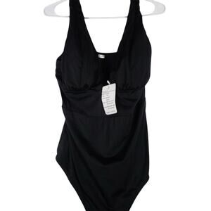 NWOT Sample Andie Women's Mykonos Black One Piece Swimsuit Size 2XL Plus Plunge